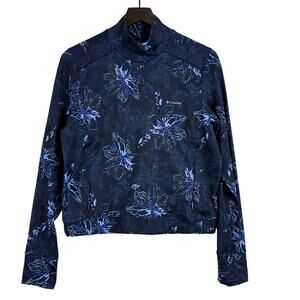 NWT Columbia Womens Ballona Pullover Sweater Floral Navy Blue - M